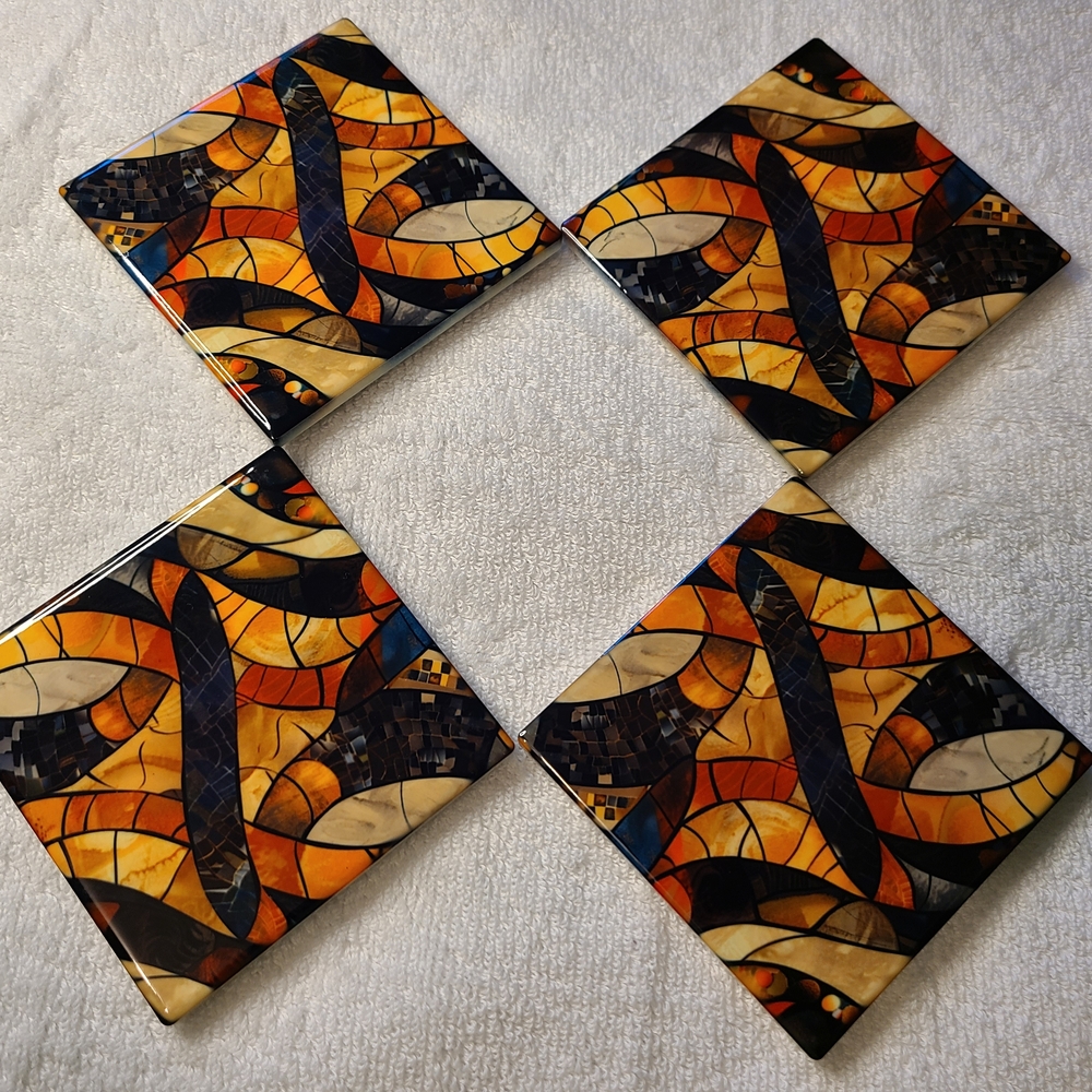 Abstract Mosaic Coasters Set - Picture 6 of 16